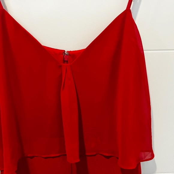 Chelsea 28 Double Layer Red Jumpsuit, Size 10 - Picture 3 of 6
